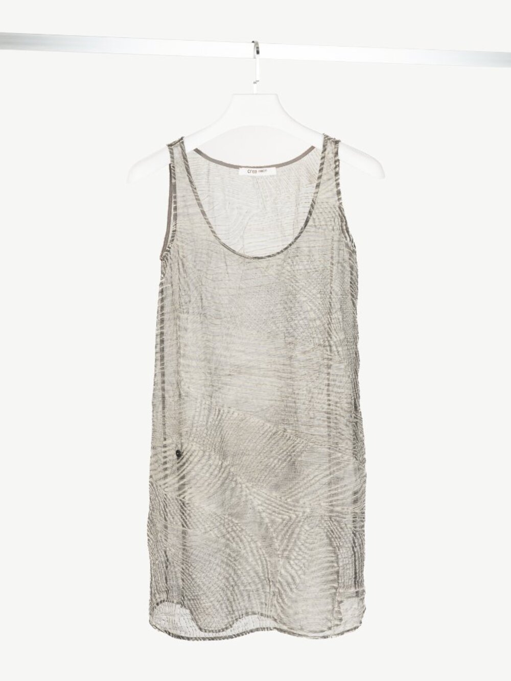 Crea Concept Grey Silk Sheer Gauze Tank Dress